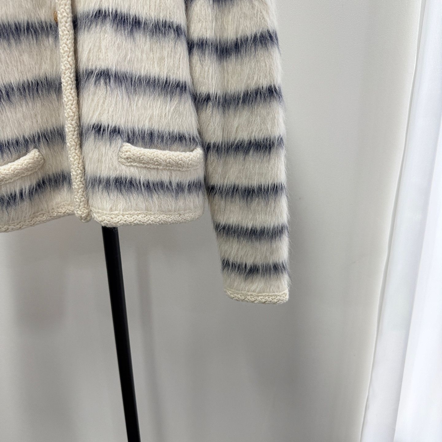 Celine Celine Striped Alpaca Blend Cardigan Size S Size S / US 4 / IT 40 - 9 Thumbnail