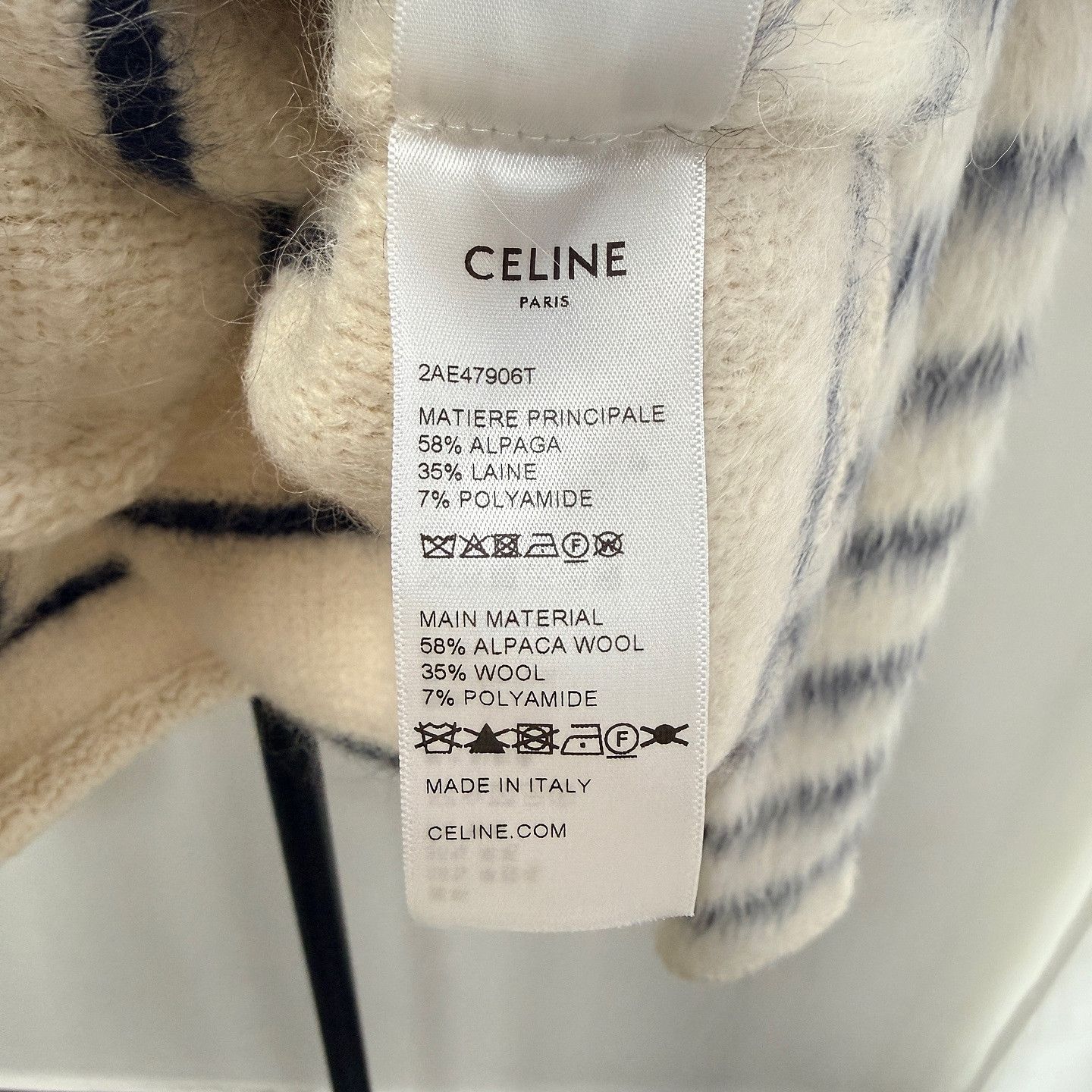 Celine Celine Striped Alpaca Blend Cardigan Size S Size S / US 4 / IT 40 - 4 Thumbnail