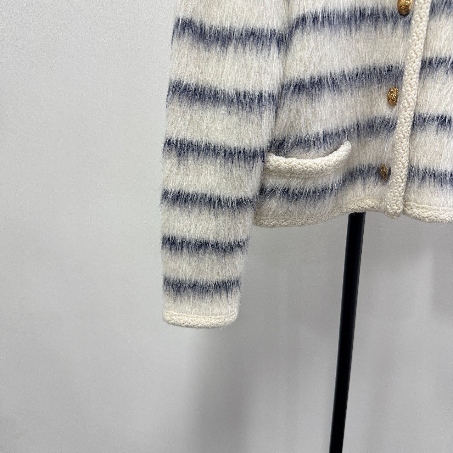 Celine Celine Striped Alpaca Blend Cardigan Size S Size S / US 4 / IT 40 - 8 Thumbnail