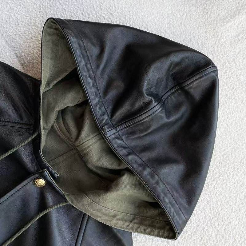 Celine Celine Leather Hooded Jacket Size 36 Size XS / US 0-2 / IT 36-38 - 5 Thumbnail