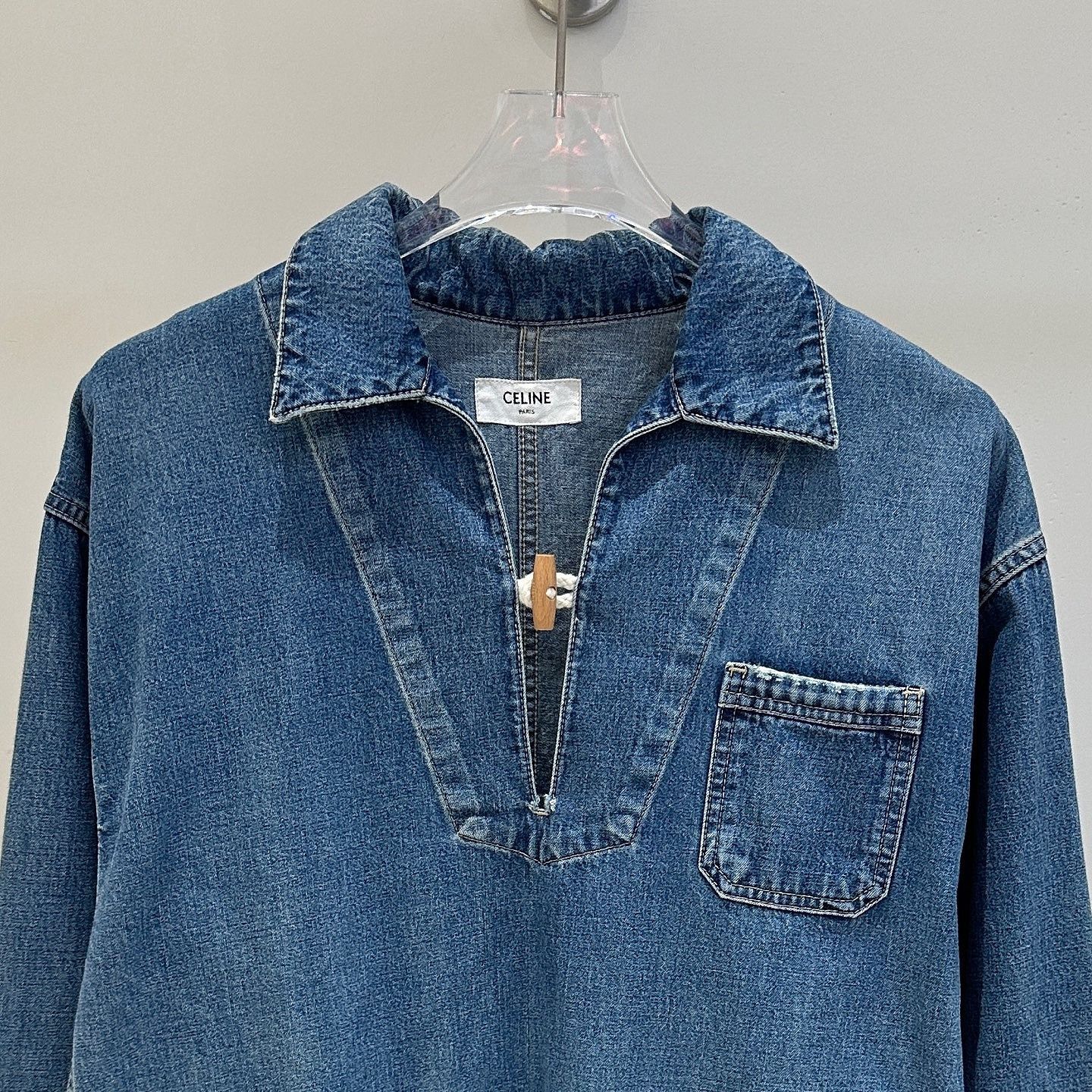 Celine Celine Denim Pullover Jacket Size S Size S / US 4 / IT 40 - 6 Thumbnail
