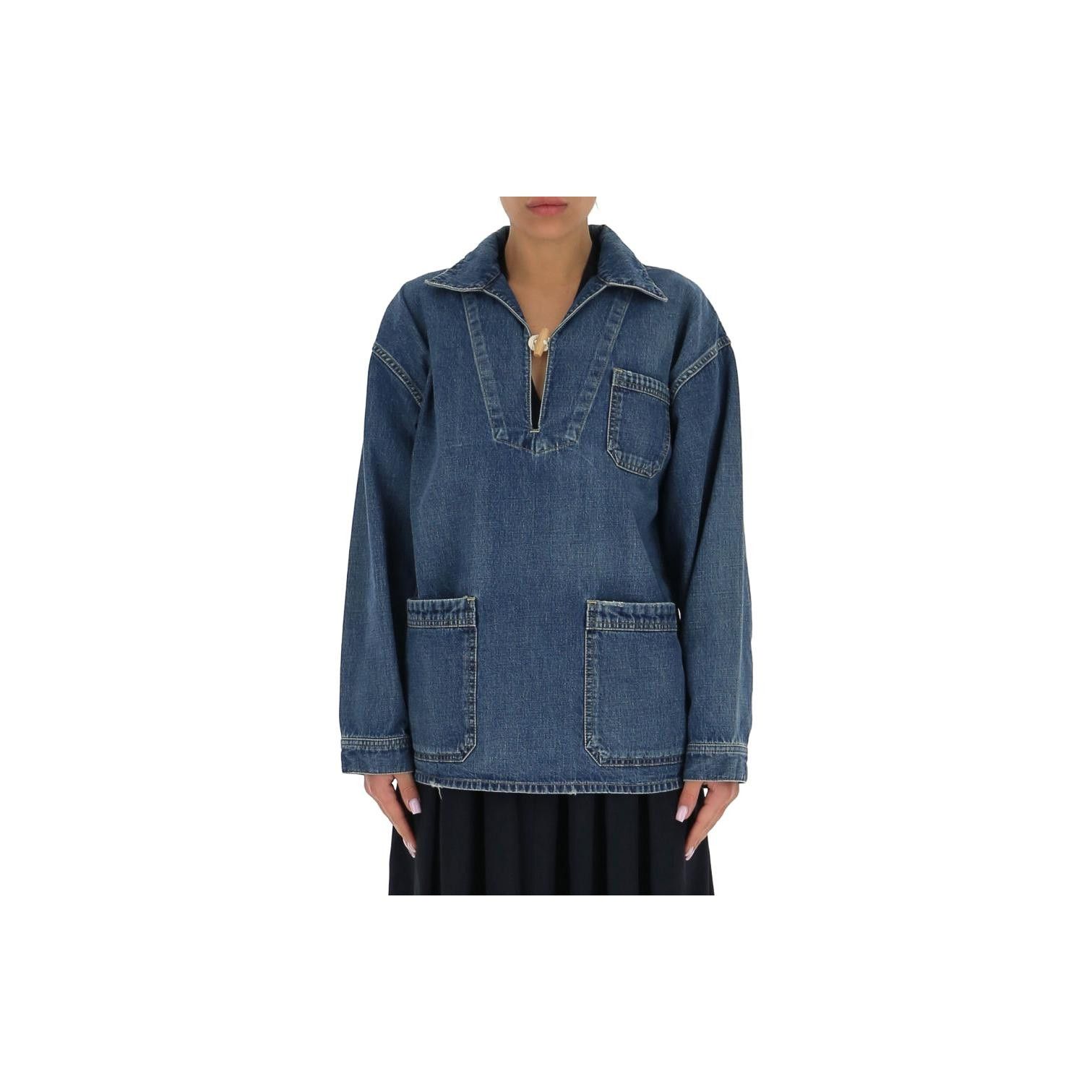 Celine Celine Denim Pullover Jacket Size S Size S / US 4 / IT 40 - 10 Thumbnail