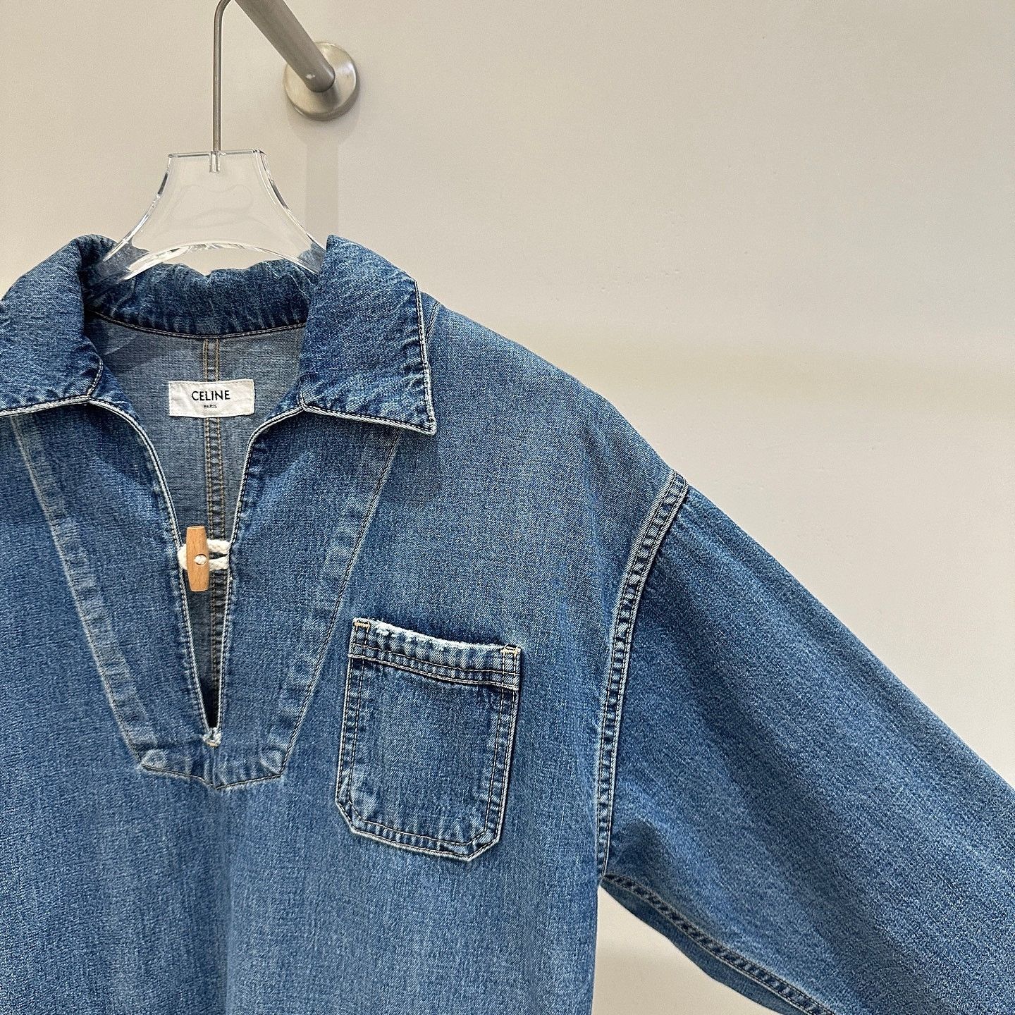 Celine Celine Denim Pullover Jacket Size S Size S / US 4 / IT 40 - 8 Thumbnail