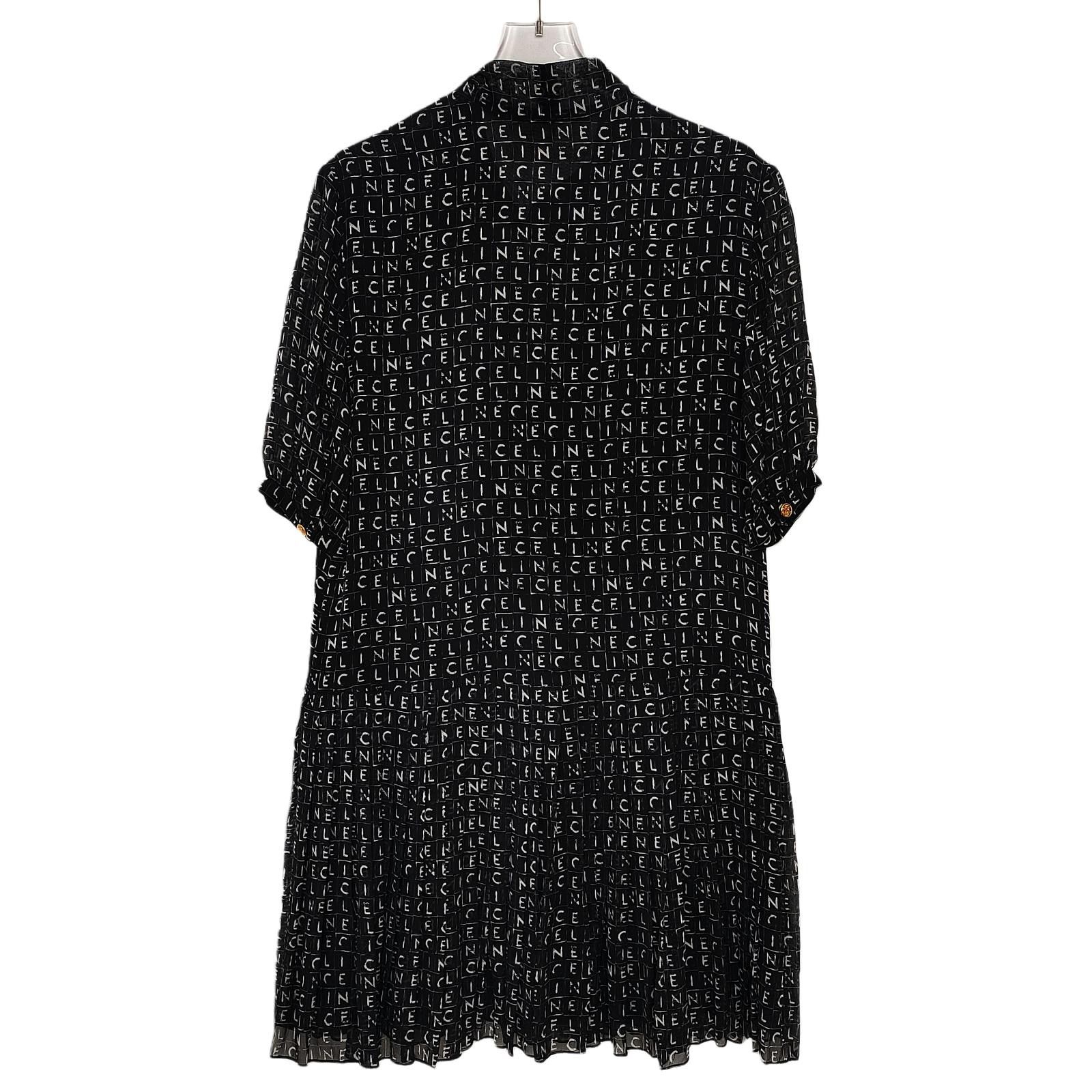 Celine Celine Logo Print Silk Mini Dress Size 34 Size XS / US 0-2 / IT 36-38 - 2 Thumbnail