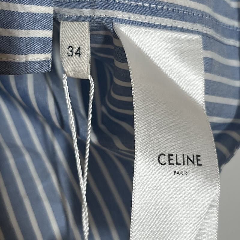 Celine CELINE Embroidered Stripe Button Up Shirt Size 34 Size XS / US 0-2 / IT 36-38 - 4 Thumbnail