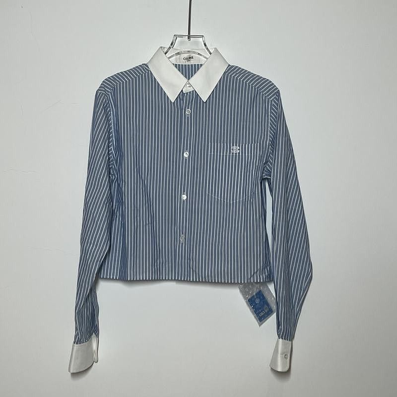 Celine CELINE Embroidered Stripe Button Up Shirt Size 34 Size XS / US 0-2 / IT 36-38 - 6 Thumbnail