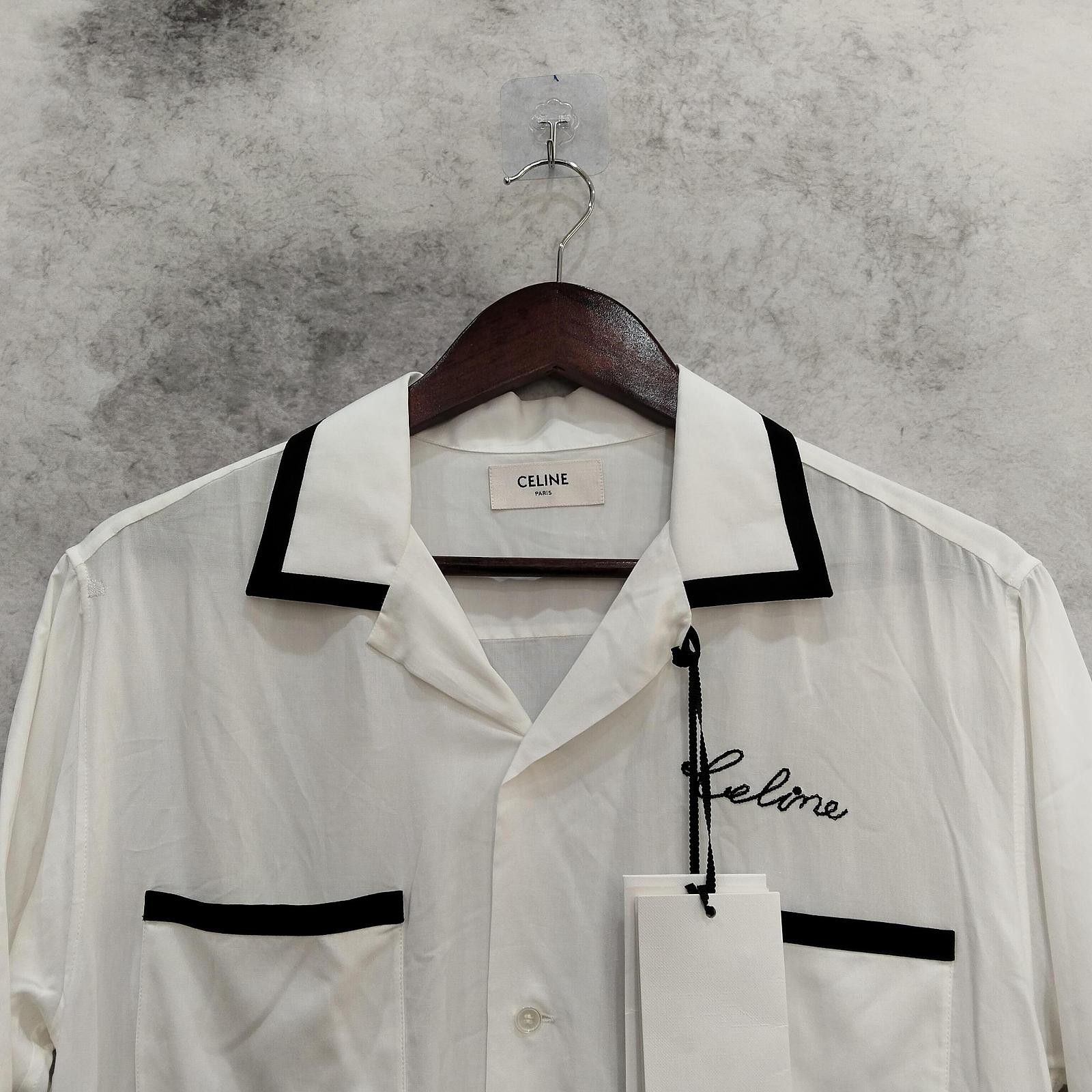 Celine Celine Logo Trim Button Up Shirt Size S Size US S / EU 44-46 / 1 - 7 Thumbnail