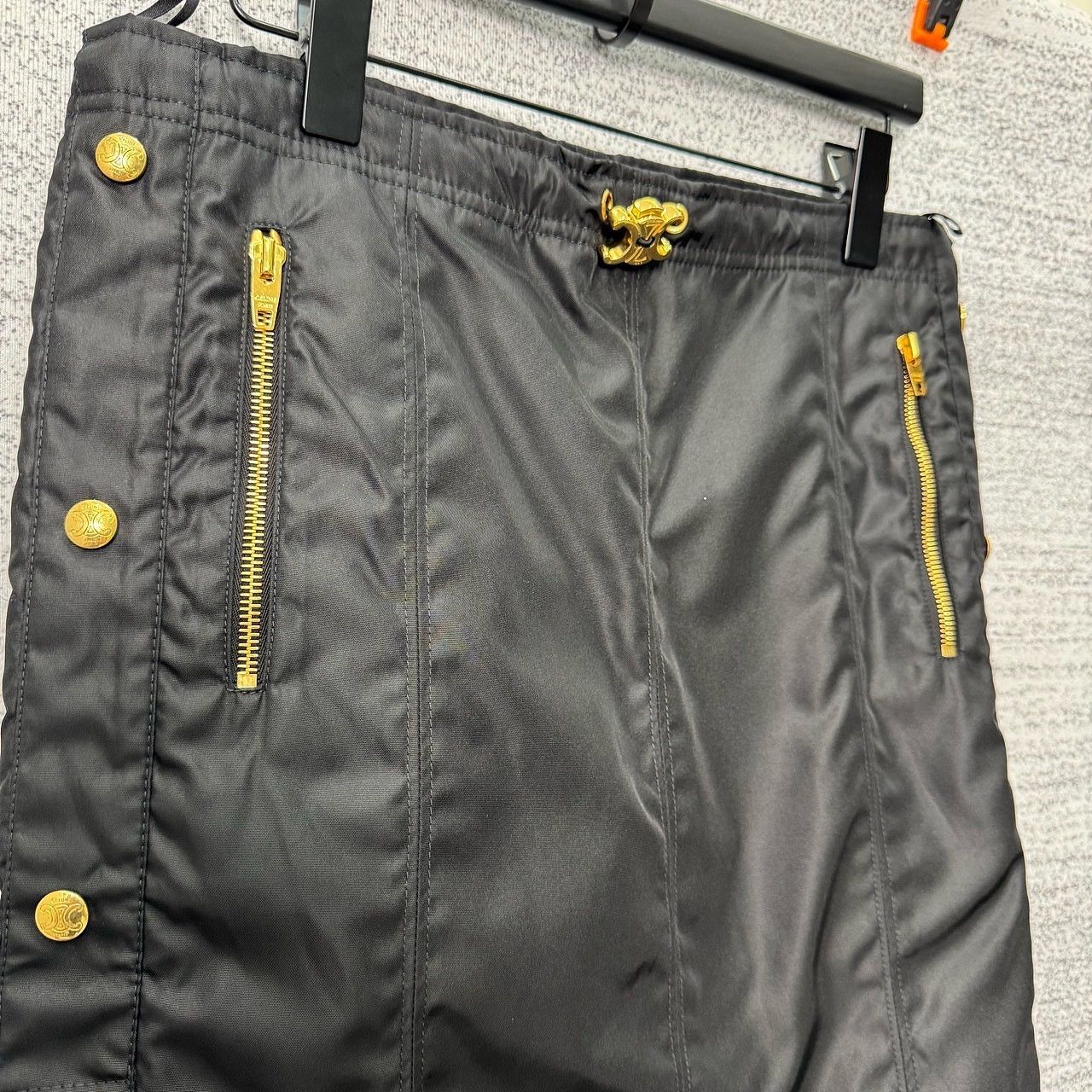 Celine Celine Gold Hardware Nylon Mini Skirt Size 34 Size 24" / US 00 / IT 34 - 6 Thumbnail