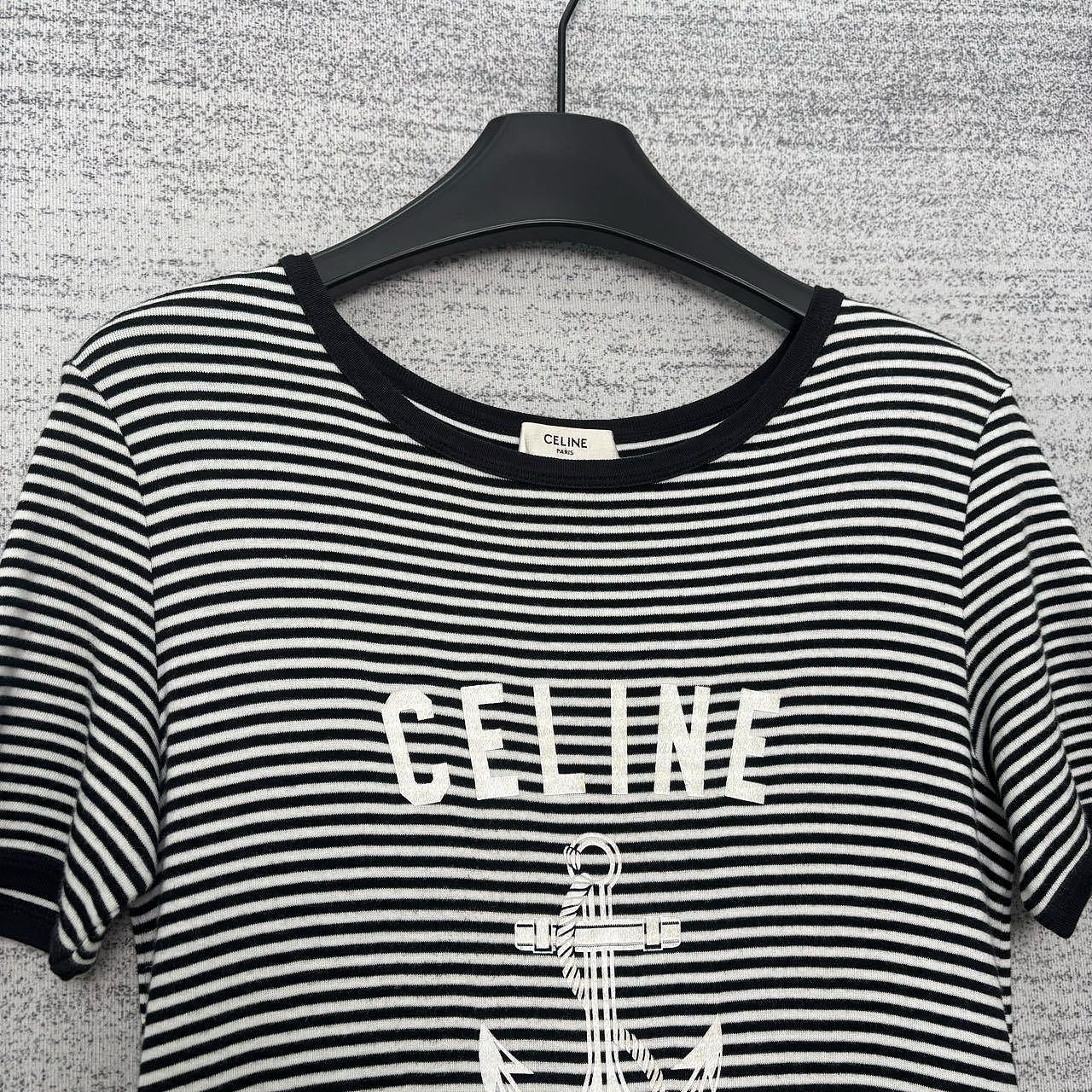 Celine Celine Striped Anchor Logo T-Shirt Size S Size S / US 4 / IT 40 - 6 Thumbnail