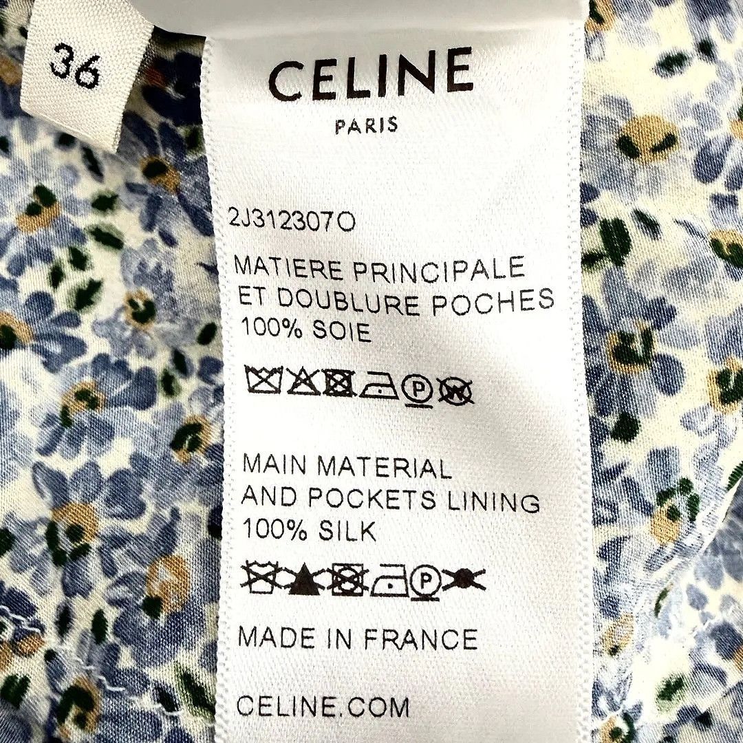 Celine CELINE Floral Print Silk Midi Skirt Size 36 Size 26" / US 2 / IT 38 - 7 Thumbnail