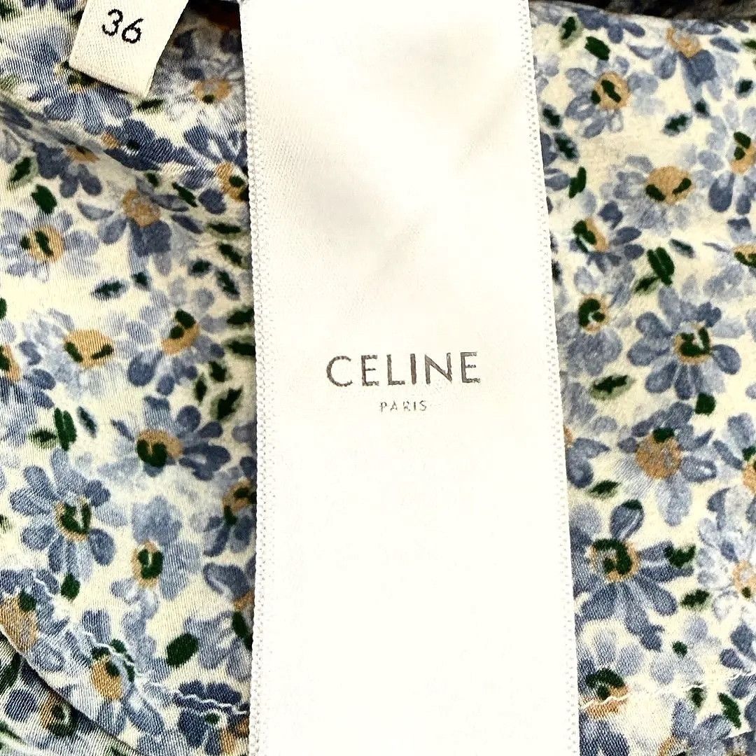 Celine CELINE Floral Print Silk Midi Skirt Size 36 Size 26" / US 2 / IT 38 - 4 Thumbnail