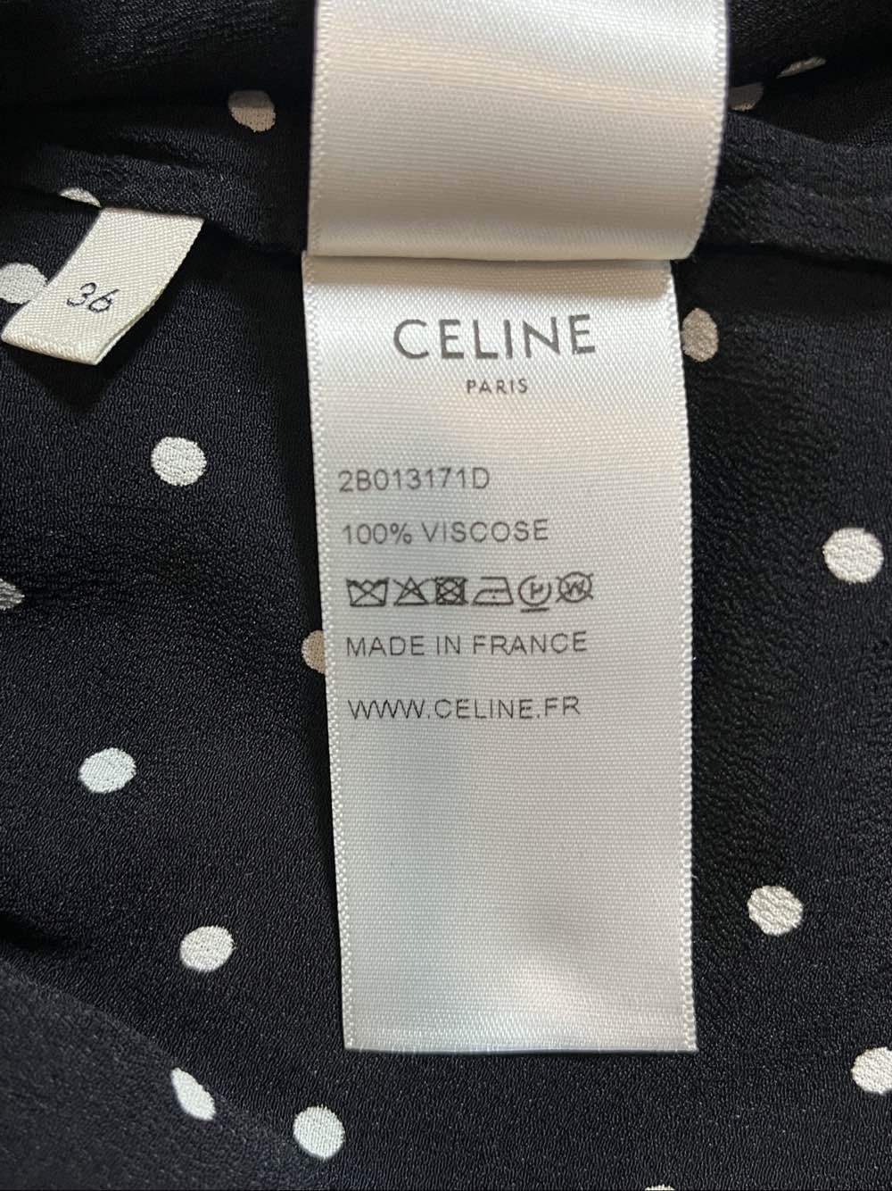 Celine Celine Polka Dot V-Neck Blouse Size 36 Size XS / US 0-2 / IT 36-38 - 5 Thumbnail