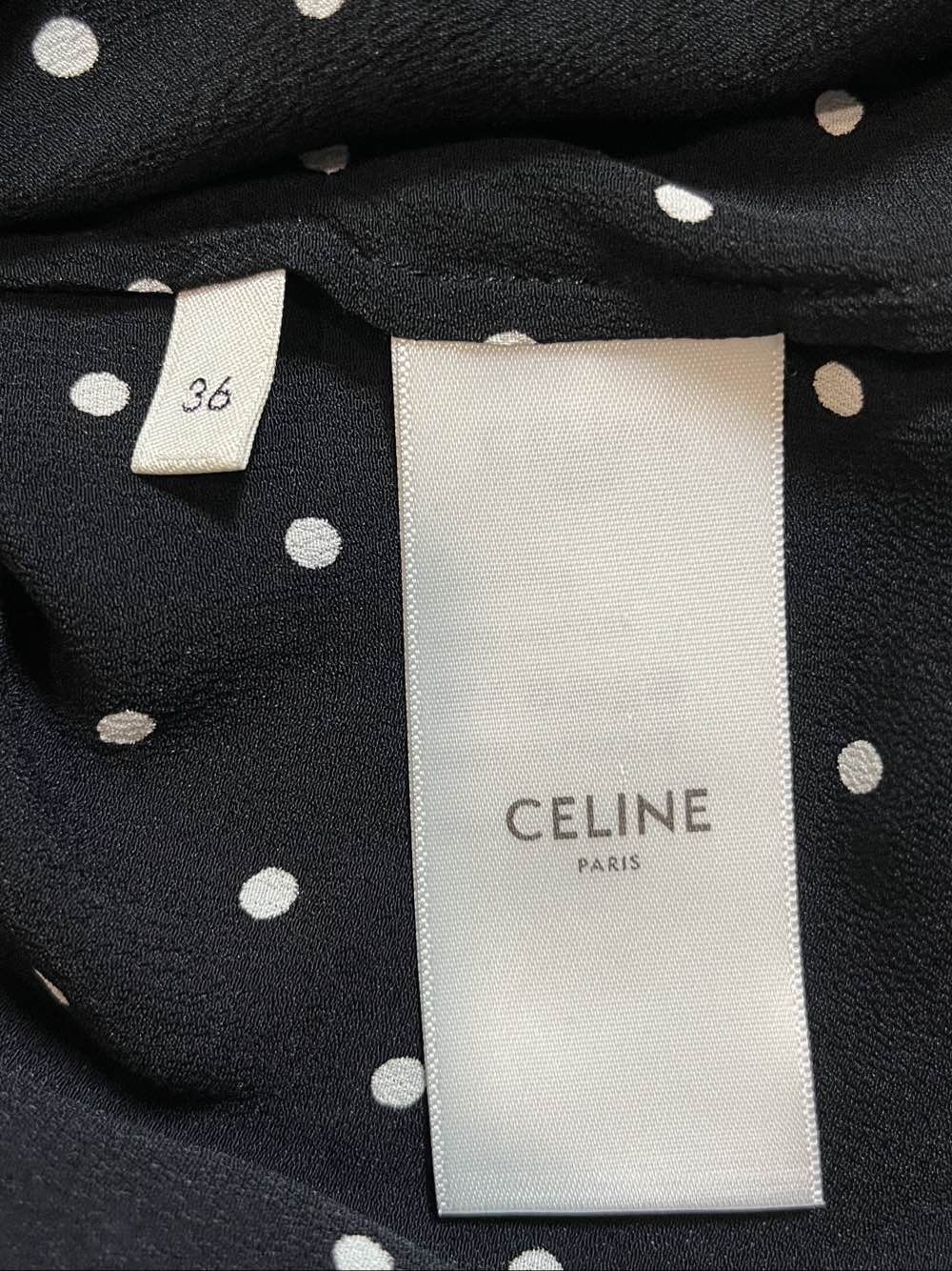 Celine Celine Polka Dot V-Neck Blouse Size 36 Size XS / US 0-2 / IT 36-38 - 4 Thumbnail
