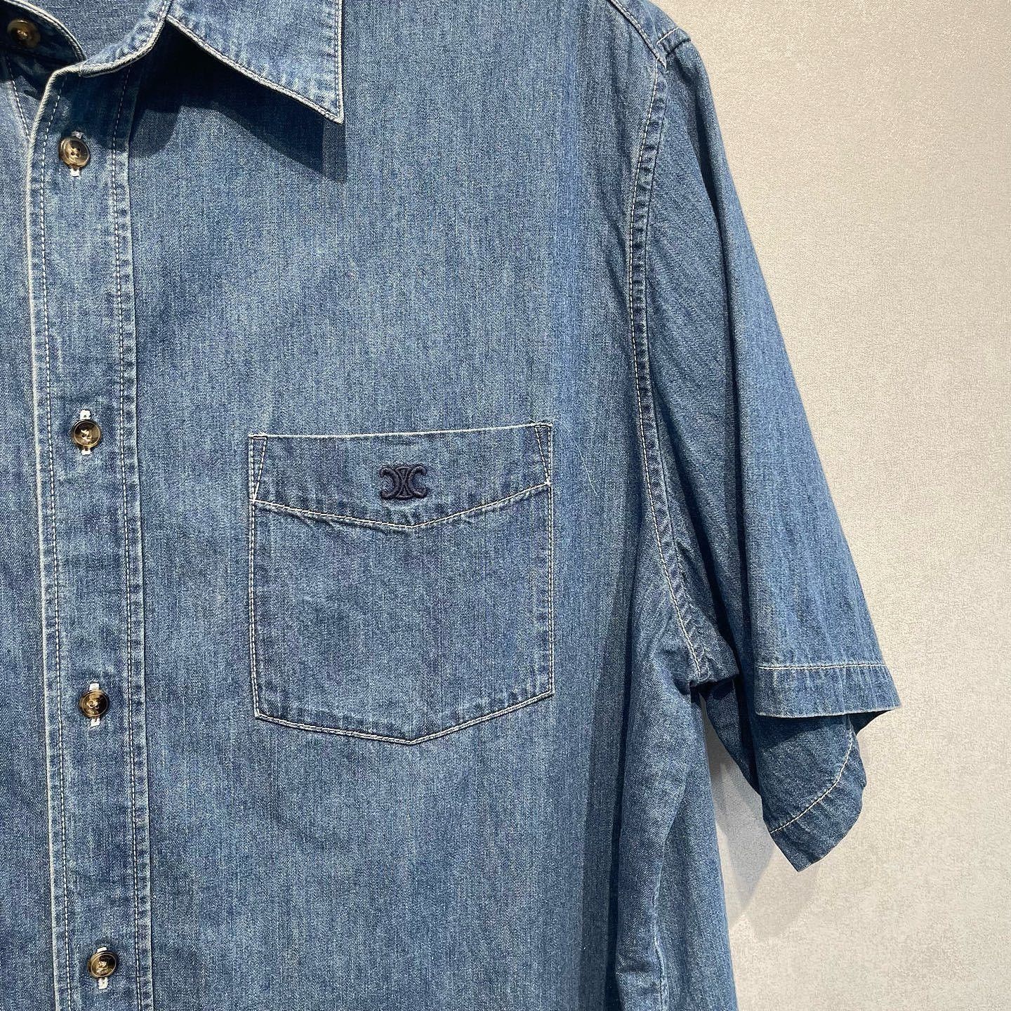 Celine Celine Logo Embroidery Denim Shirt Size XL Size US XL / EU 56 / 4 - 5 Thumbnail