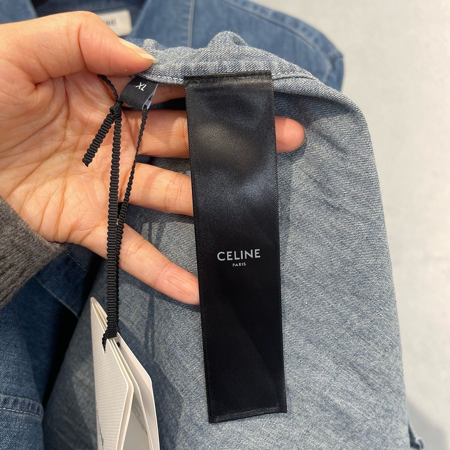 Celine Celine Logo Embroidery Denim Shirt Size XL Size US XL / EU 56 / 4 - 4 Thumbnail