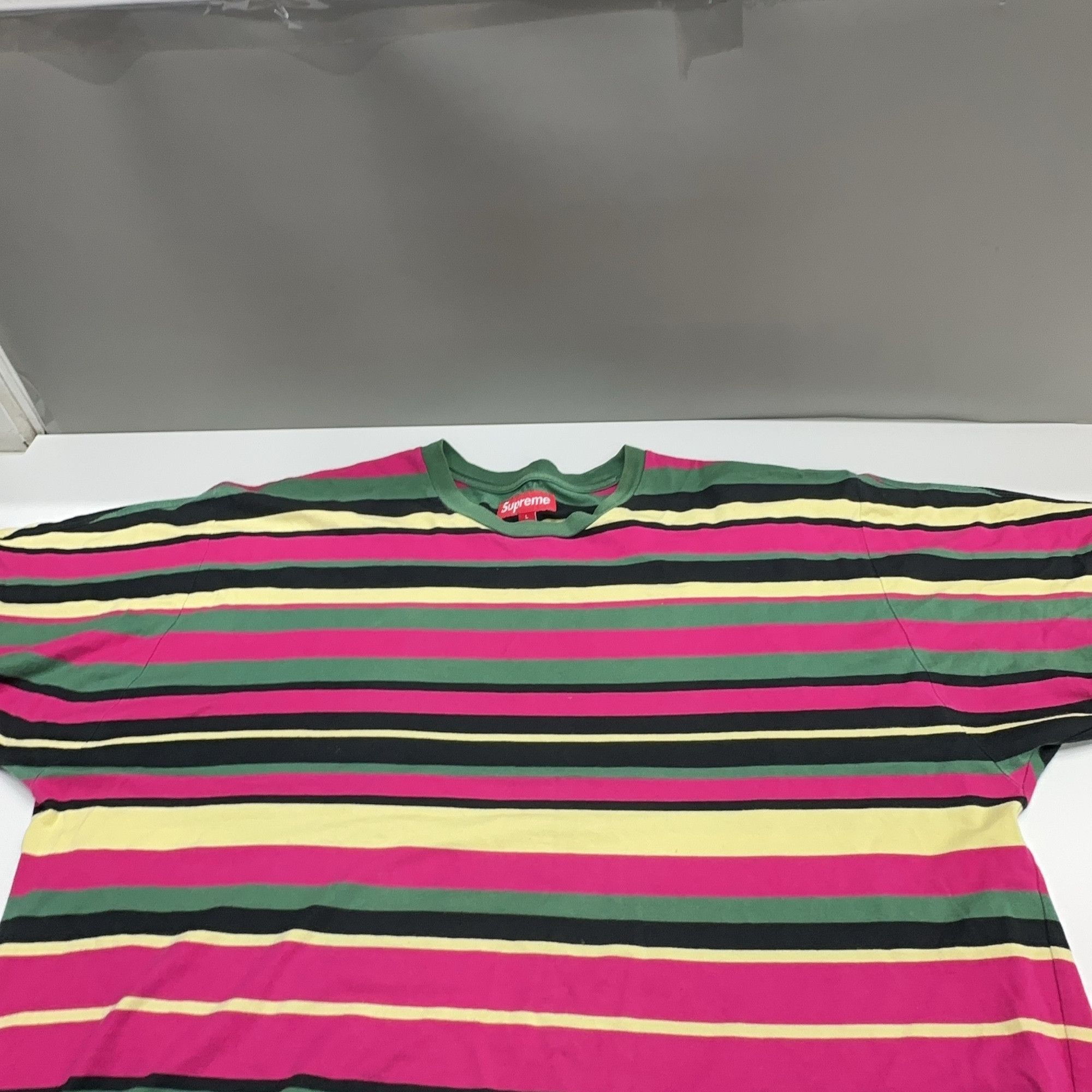 Supreme Supreme Striped Logo T-Shirt Size L Size US L / EU 52-54 / 3 - 6 Thumbnail