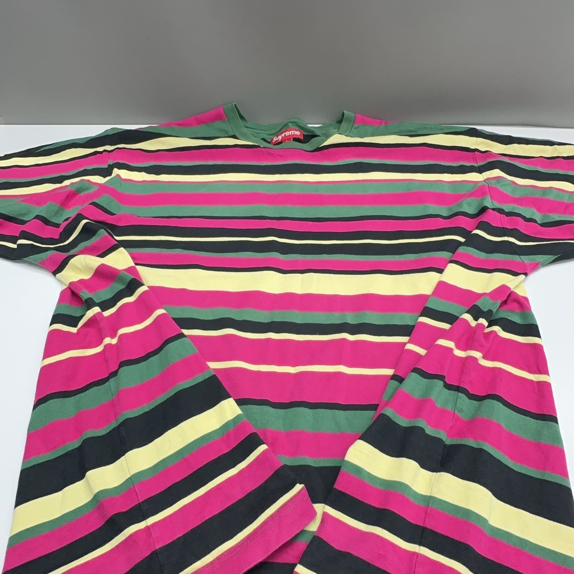Supreme Supreme Striped Logo T-Shirt Size L Size US L / EU 52-54 / 3 - 8 Thumbnail