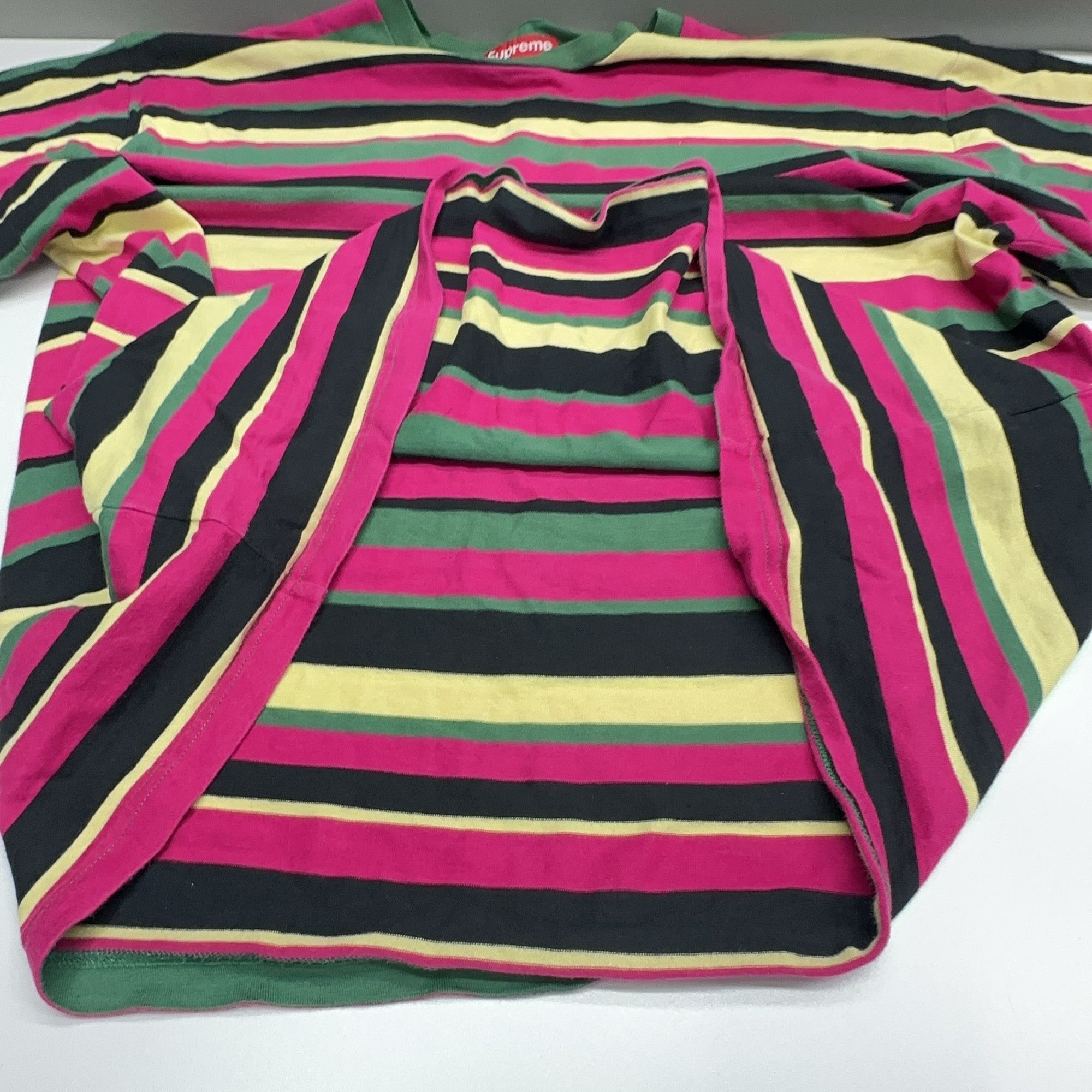 Supreme Supreme Striped Logo T-Shirt Size L Size US L / EU 52-54 / 3 - 9 Thumbnail