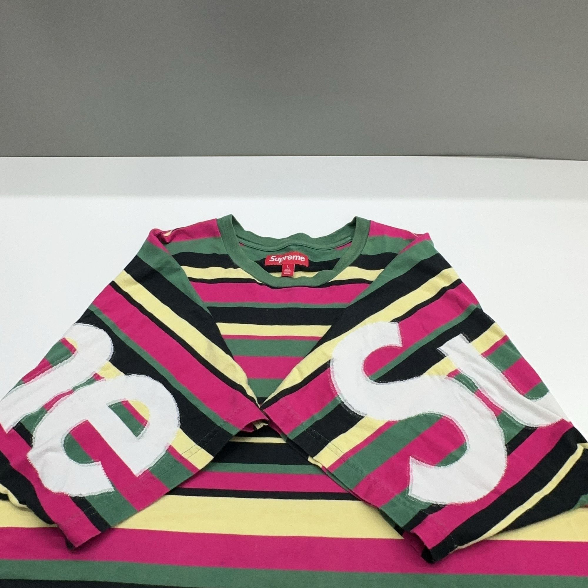 Supreme Supreme Striped Logo T-Shirt Size L Size US L / EU 52-54 / 3 - 10 Thumbnail