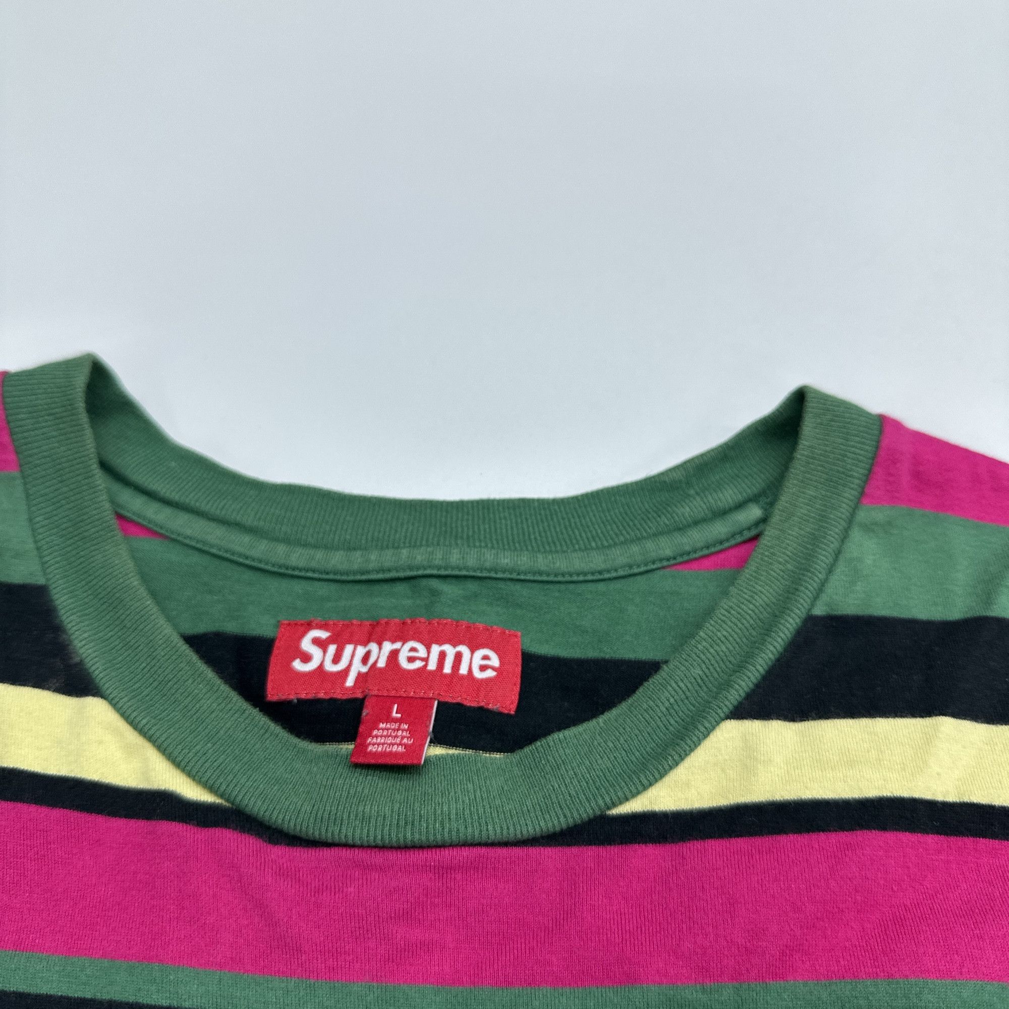 Supreme Supreme Striped Logo T-Shirt Size L Size US L / EU 52-54 / 3 - 3 Thumbnail