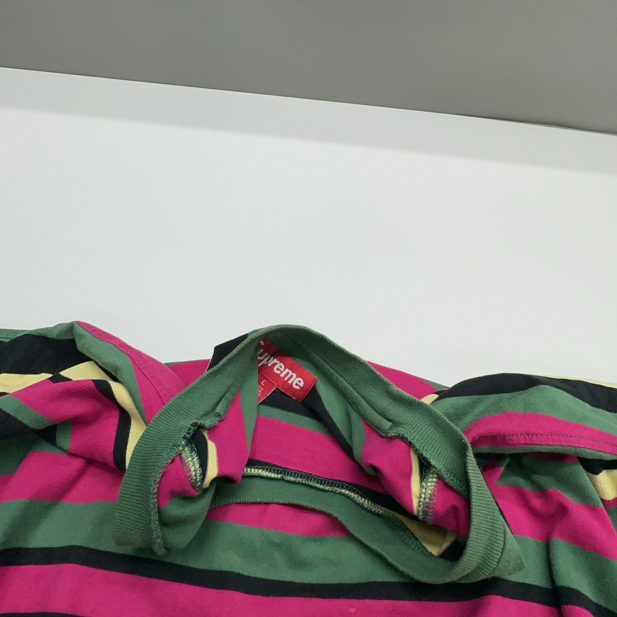 Supreme Supreme Striped Logo T-Shirt Size L Size US L / EU 52-54 / 3 - 5 Thumbnail