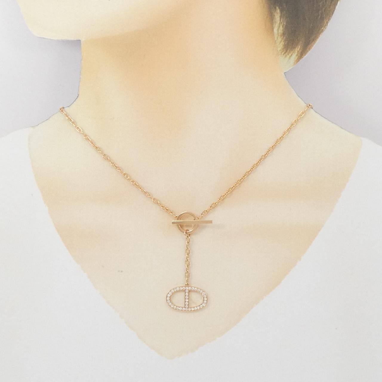 Hermes Hermes Hermes Chaine D'Ancre Contour 750 Pink Gold Diamond Necklace Precious Metal Necklace DUTY FREE for USA Size ONE SIZE - 6 Thumbnail