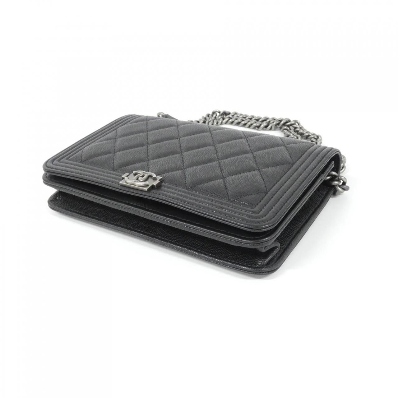Chanel Chanel Chanel Boy Chanel Caviar Skin Chain Wallet Leather Shoulder AP1117 DUTY FREE for USA Size ONE SIZE - 3 Thumbnail