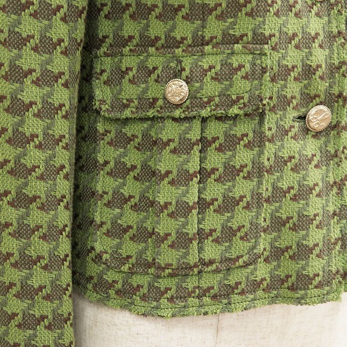 Chanel Chanel Chanel Tweed Houndstooth Jacket Textile Outerwear P32181 DUTY FREE for USA Size ONE SIZE - 7 Thumbnail