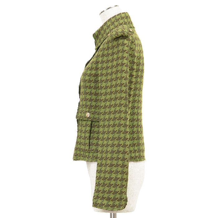 Chanel Chanel Chanel Tweed Houndstooth Jacket Textile Outerwear P32181 DUTY FREE for USA Size ONE SIZE - 4 Thumbnail
