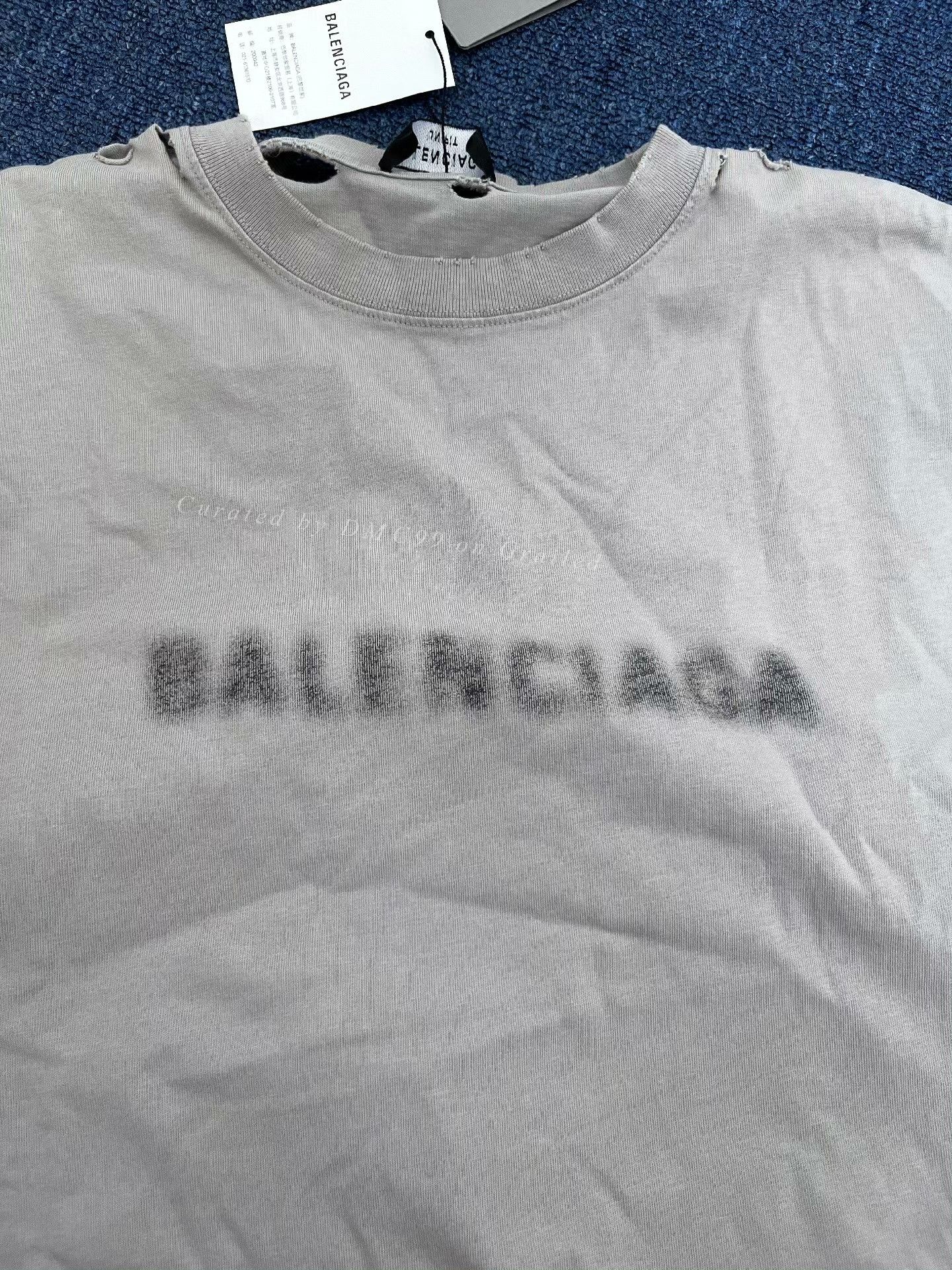 Balenciaga Balenciaga Phantom Logo Distressed Oversized Tee Size US XXS / EU 40 - 5 Thumbnail