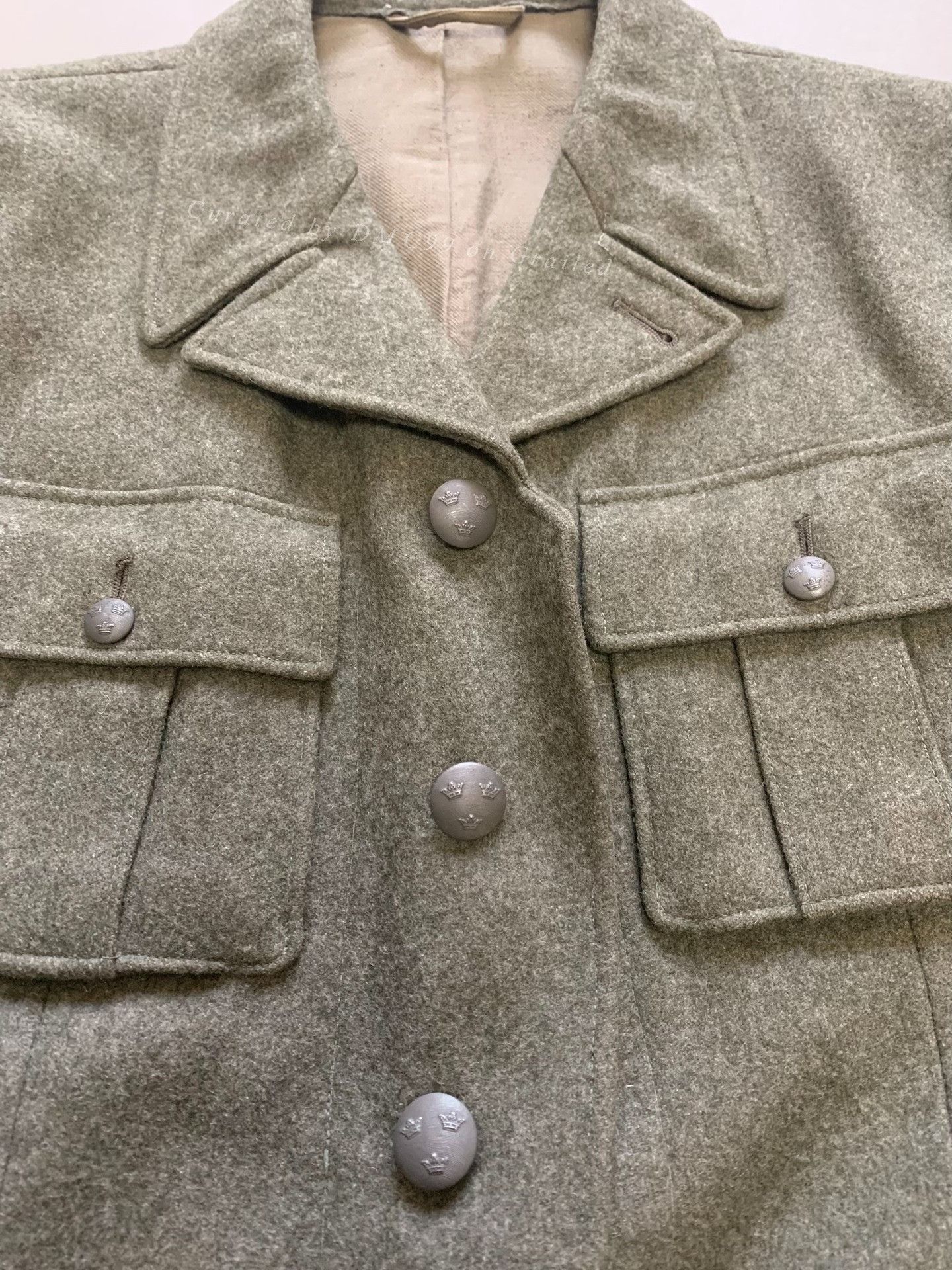 Vintage WWII Swedish Military Wool Coat Vintage Size US M / EU 48-50 / 2 - 3 Thumbnail