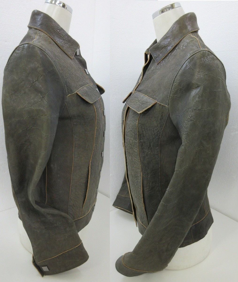 Vintage By HomeoStayle Handcrafted Short Leather Jacket Size S / US 4 / IT 40 - 9 Thumbnail