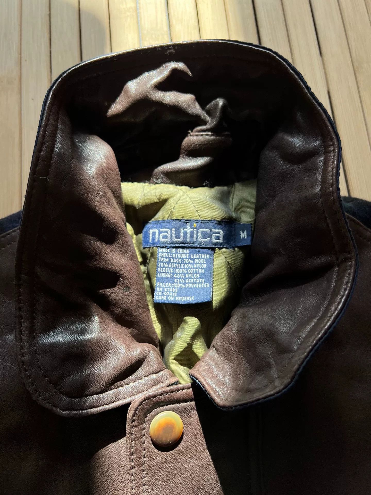 Vintage Vintage Nautica Leather Patchwork Jacket Size US M / EU 48-50 / 2 - 3 Thumbnail