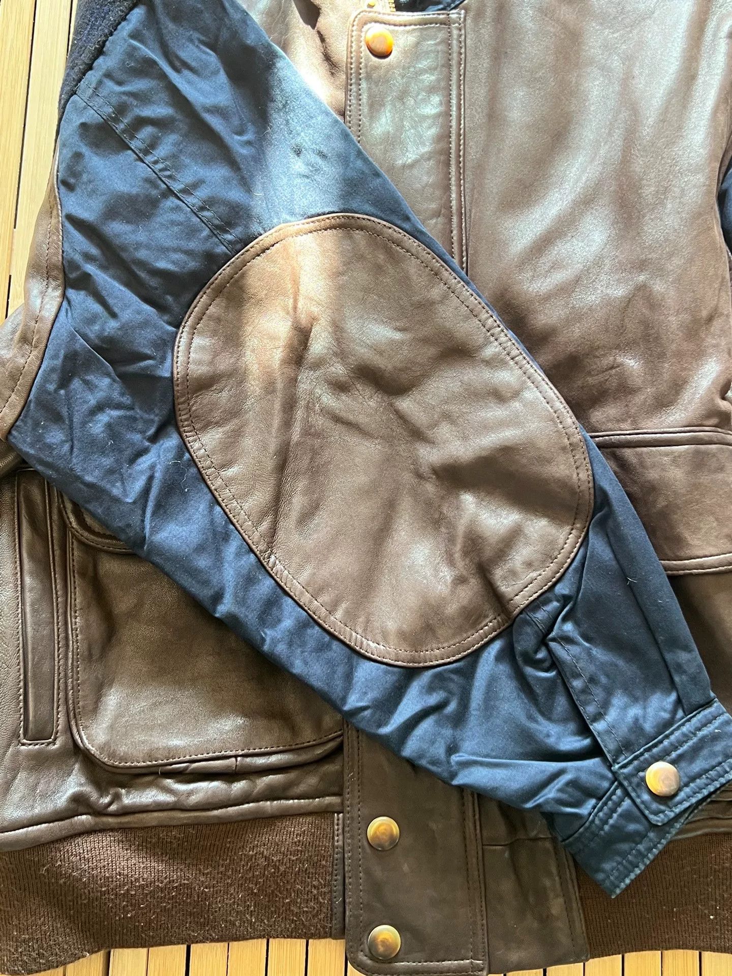 Vintage Vintage Nautica Leather Patchwork Jacket Size US M / EU 48-50 / 2 - 8 Thumbnail