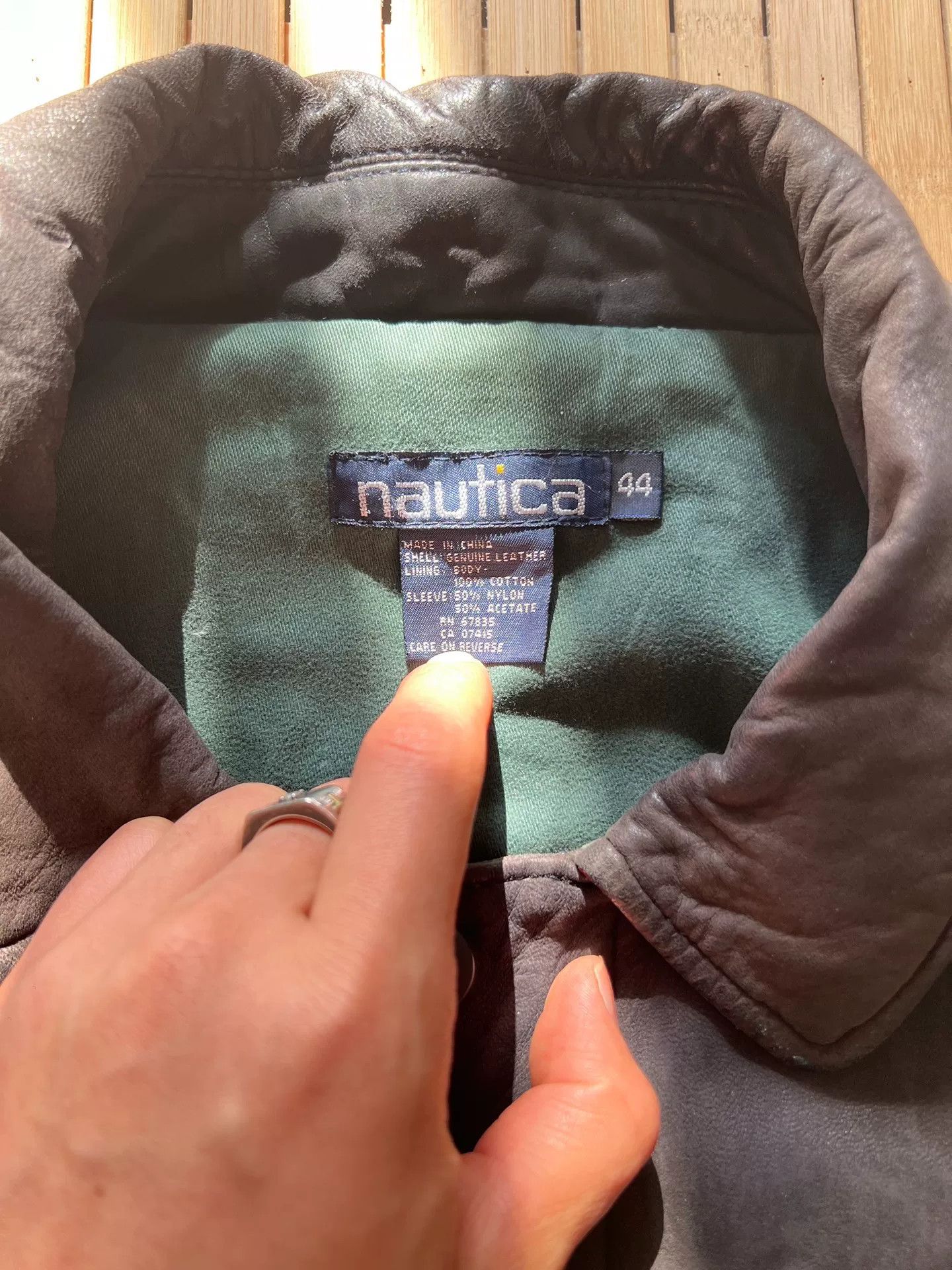 Vintage Vintage Nautica Men's Leather Jacket Size US S / EU 44-46 / 1 - 4 Thumbnail