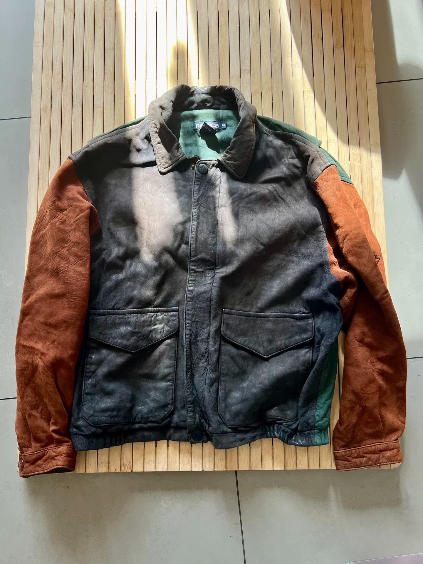 Vintage Vintage Nautica Men's Leather Jacket Size US S / EU 44-46 / 1 - 2 Thumbnail