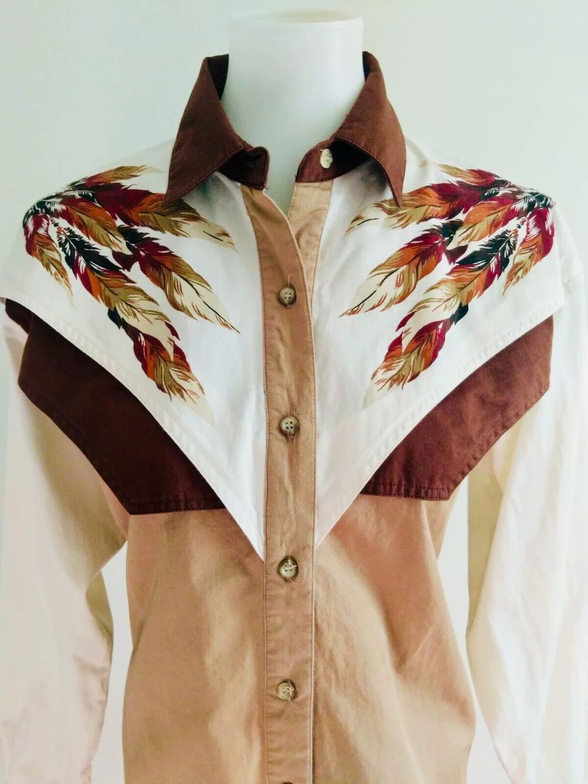 Vintage Adobe Rose Western Cowboy Shirt Size M / US 6-8 / IT 42-44 - 2 Thumbnail