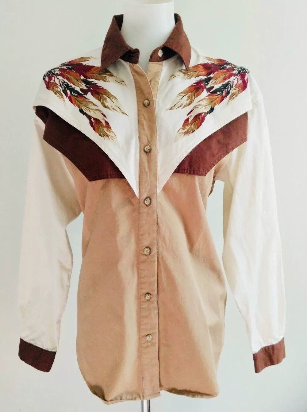 Vintage Adobe Rose Western Cowboy Shirt Size M / US 6-8 / IT 42-44 - 5 Thumbnail