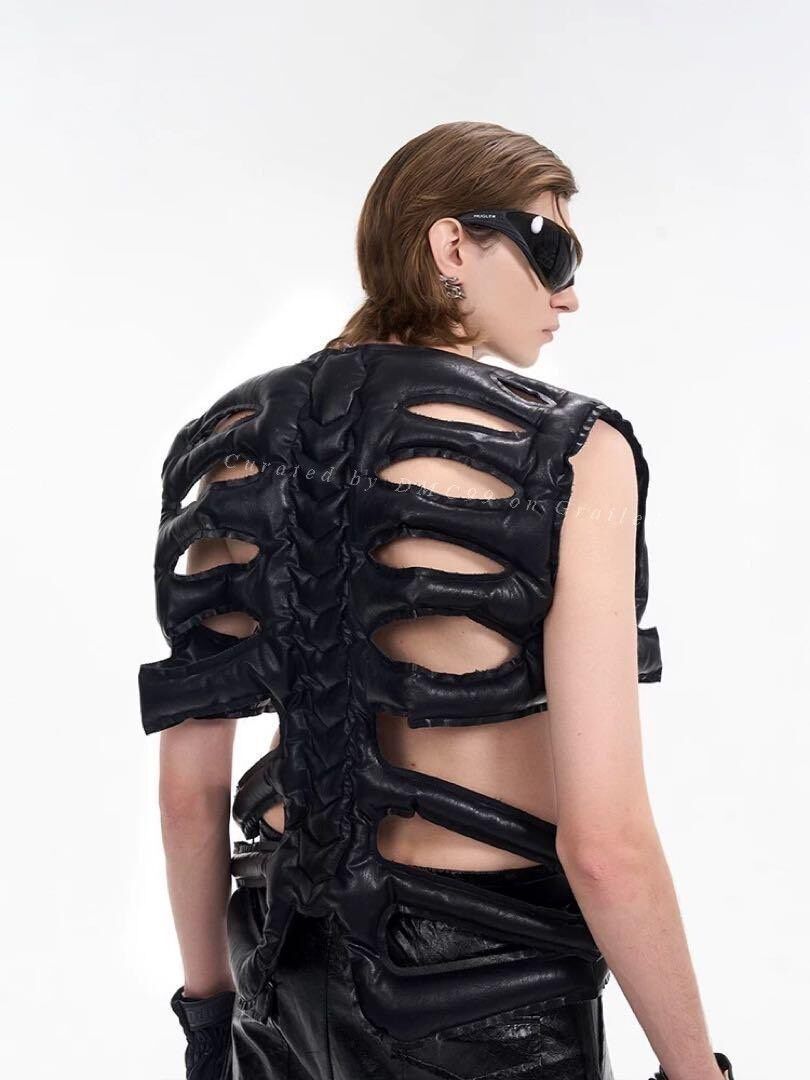 Vintage Y2K Spider Design Down Vest Size US L / EU 52-54 / 3 - 3 Thumbnail