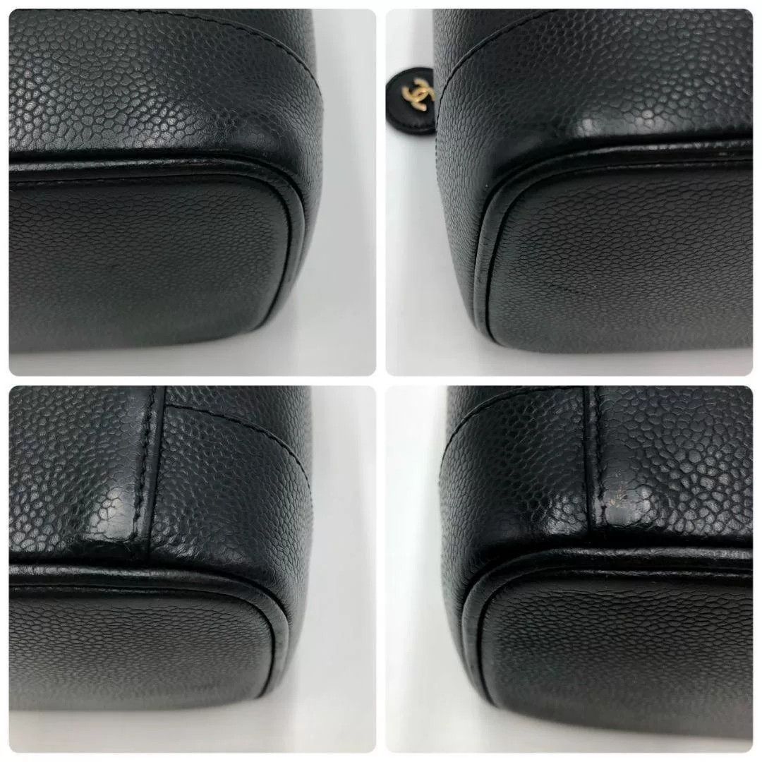 Chanel Chanel Vintage Caviar Black Gold Handbag Size ONE SIZE - 6 Thumbnail