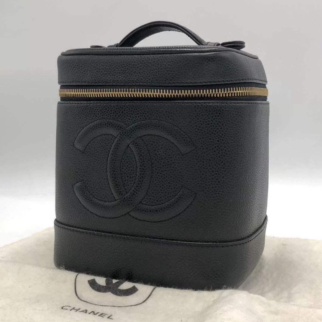 Chanel Chanel Vintage Caviar Black Gold Handbag Size ONE SIZE - 7 Thumbnail