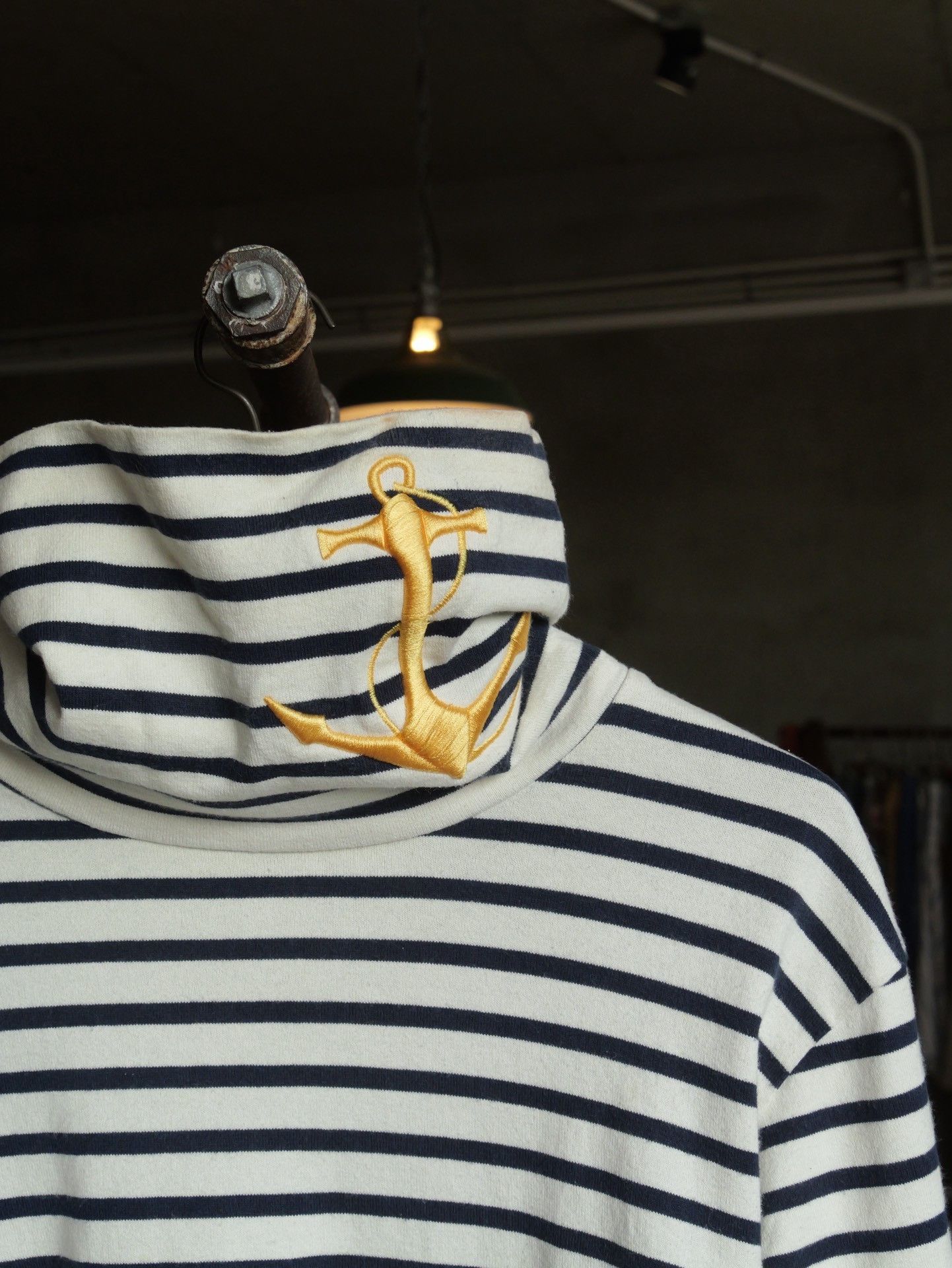 Kapital Kapital Blue White Stripe Turtleneck Anchor Size US L / EU 52-54 / 3 - 3 Thumbnail