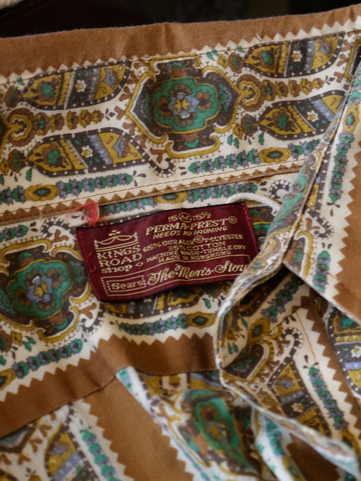 Vintage 70s Sears Paisley Pointed Collar Shirt Size US M / EU 48-50 / 2 - 7 Thumbnail