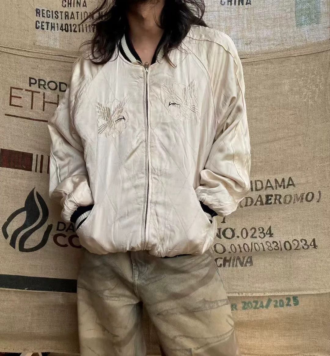 Vintage Yokosuka Reversible Silk Baseball Jacket Size US M / EU 48-50 / 2 - 4 Thumbnail