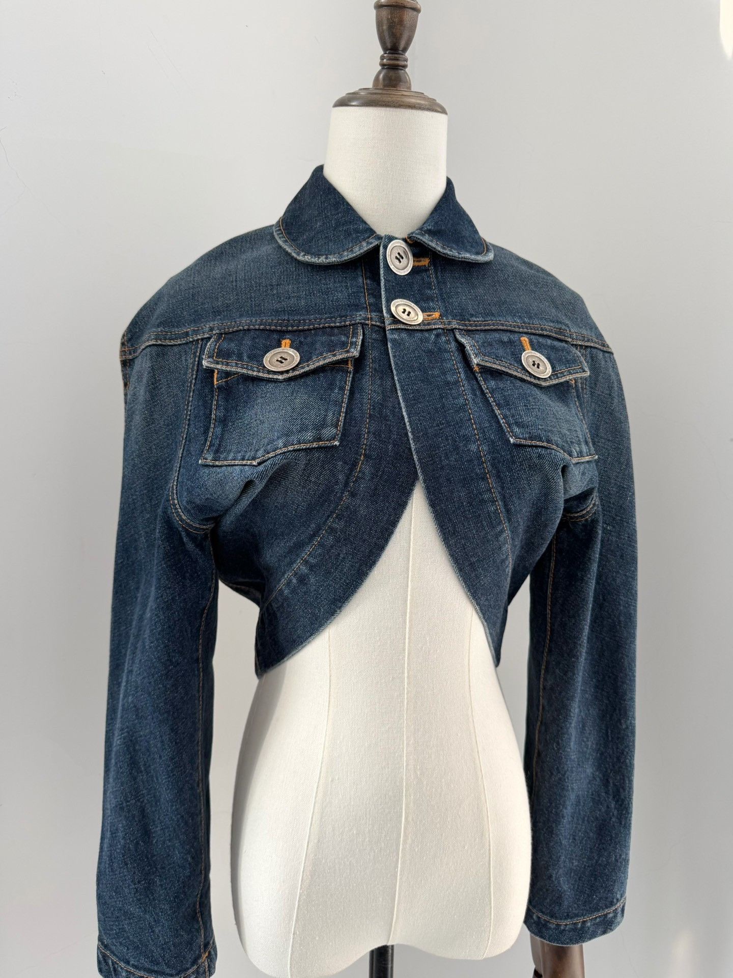 Comme des Garcons Comme des Garçons 2005 Tricot Deconstructed Denim Jacket Size S / US 4 / IT 40 - 4 Thumbnail