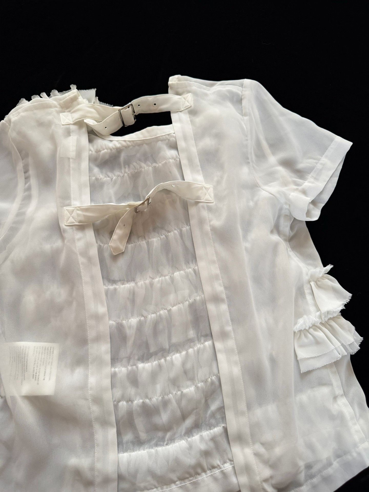 Rei Kawakubo Comme des Garçons 2014 Mainline Pleated Short-Sleeve Top Size S / US 4 / IT 40 - 4 Thumbnail