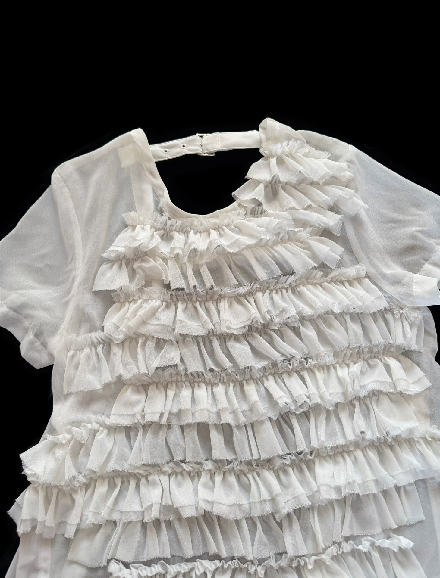 Rei Kawakubo Comme des Garçons 2014 Mainline Pleated Short-Sleeve Top Size S / US 4 / IT 40 - 2 Thumbnail