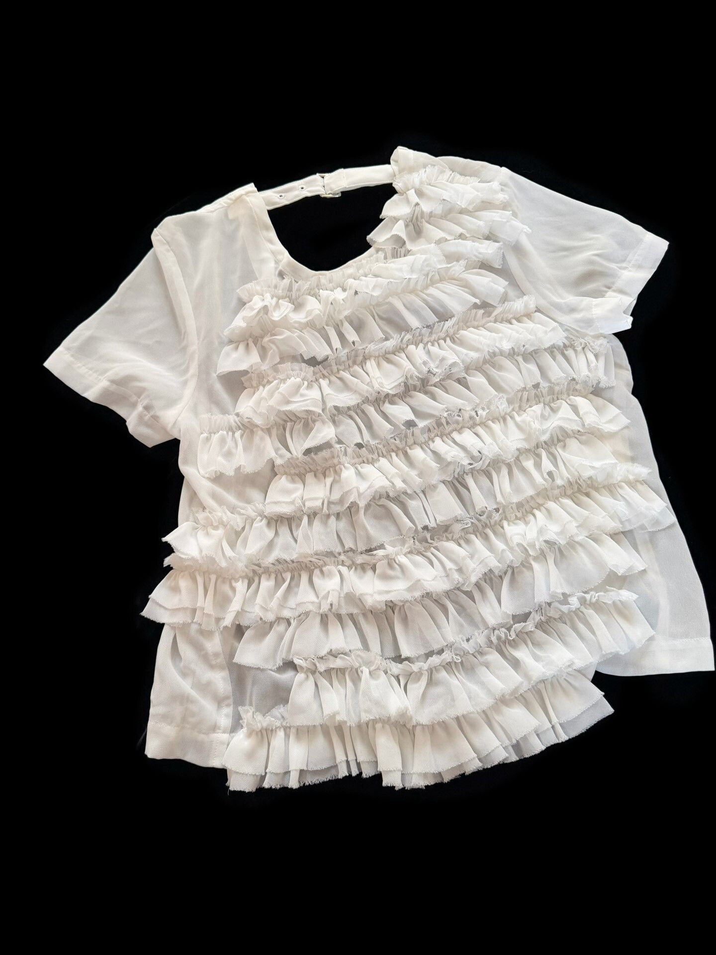 Rei Kawakubo Comme des Garçons 2014 Mainline Pleated Short-Sleeve Top Size S / US 4 / IT 40 - 6 Thumbnail