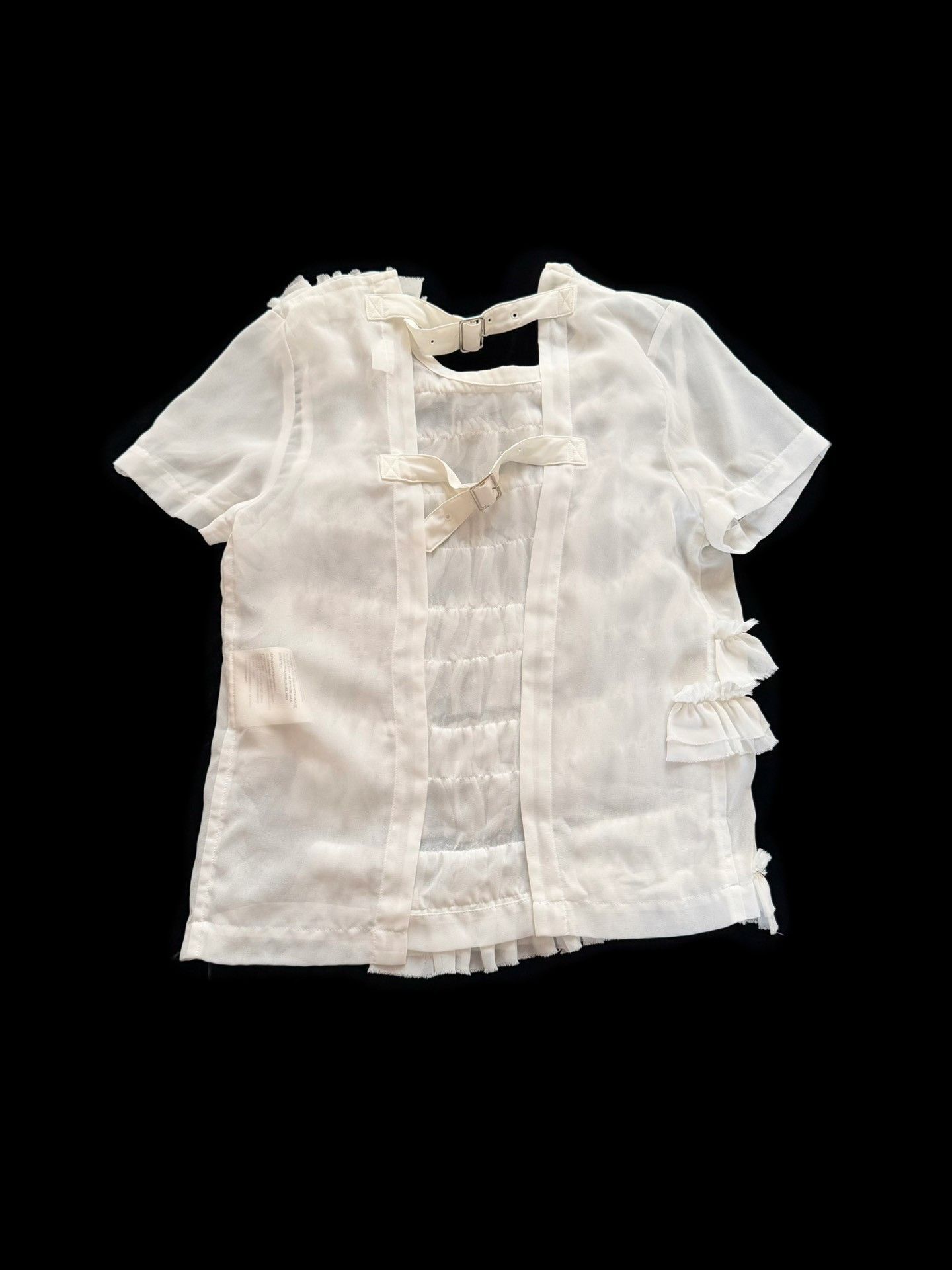 Rei Kawakubo Comme des Garçons 2014 Mainline Pleated Short-Sleeve Top Size S / US 4 / IT 40 - 3 Thumbnail