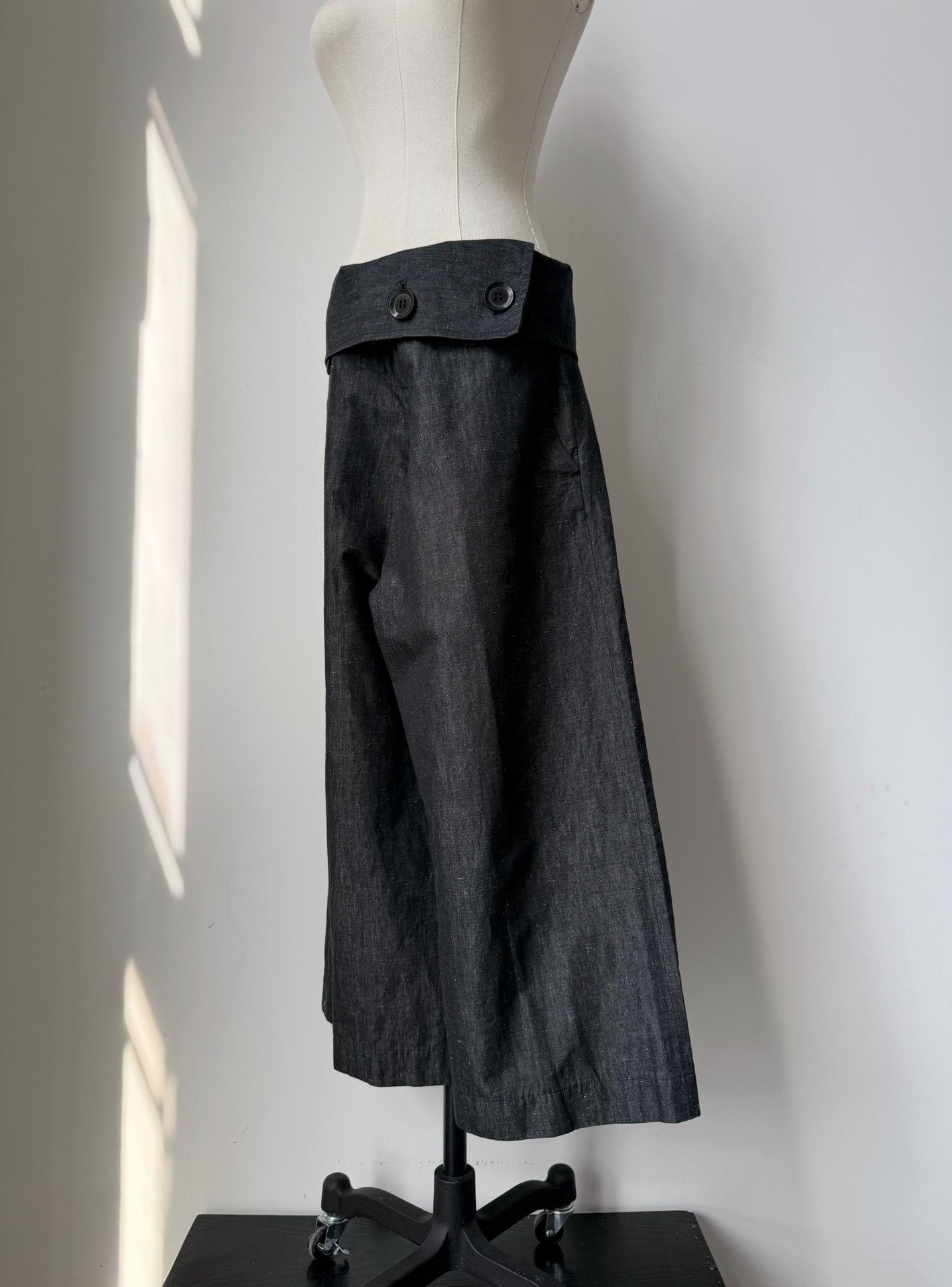 Yohji Yamamoto Yohji Yamamoto Y's Fold-Over Wide-Leg Pants Size 42" / US 20 - 4 Thumbnail